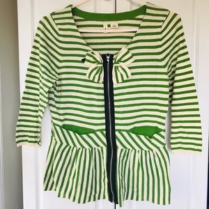 Anthropologie “Moth” Peplum striped sweater